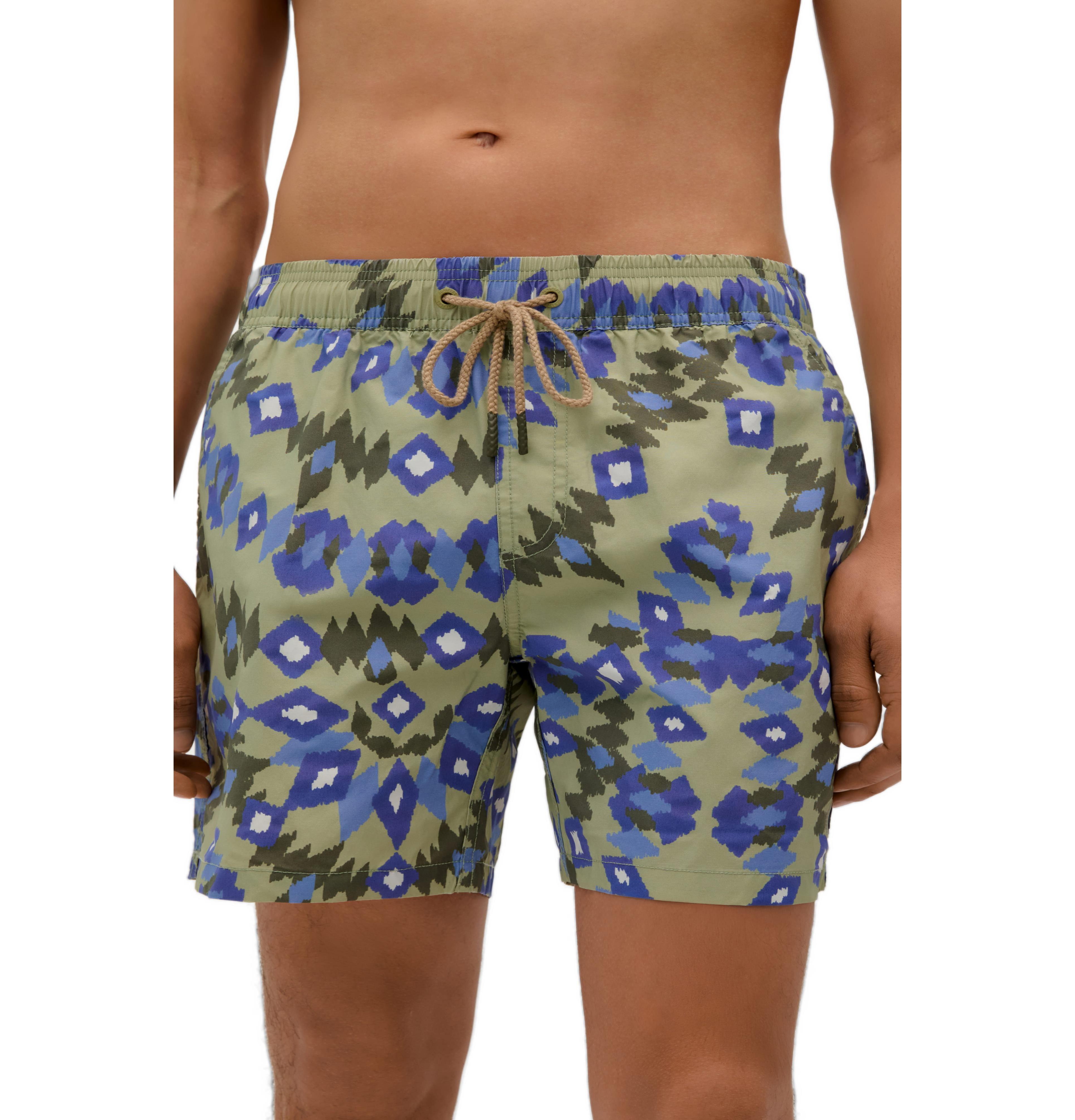 Scalpers Men's Ikat Lined Swim Trunks