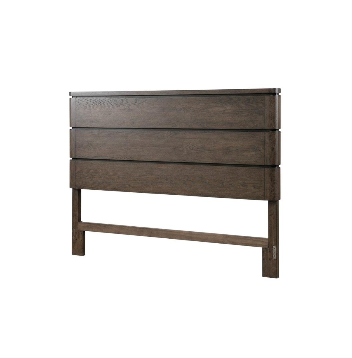 Starlight Canyon Home Panel Bed Headboard with Led Touch Light and Oak Veneers - Satin espresso