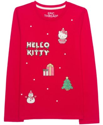 Girls' XS-XL Hello Kitty Holiday Long-Sleeve T-Shirt
