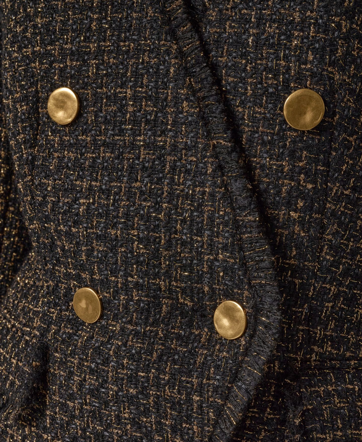 Женский пиджак Donna Karan New York Double Breasted Tweed, цвет: Чёрный / Золотой — фото 10
