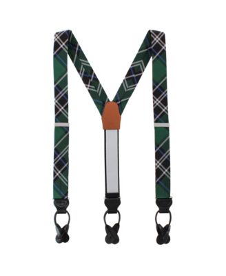 Jarlath Tartan Plaid Wool-Blend Button-End Suspenders