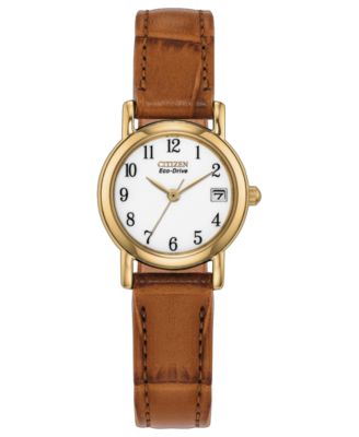 Women's Classic Brown Leather Strap Watch 23mm