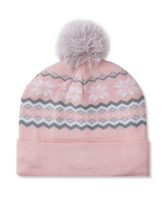 Girls Squall Pom Pom Fleece-Lined Fair Isle Beanie