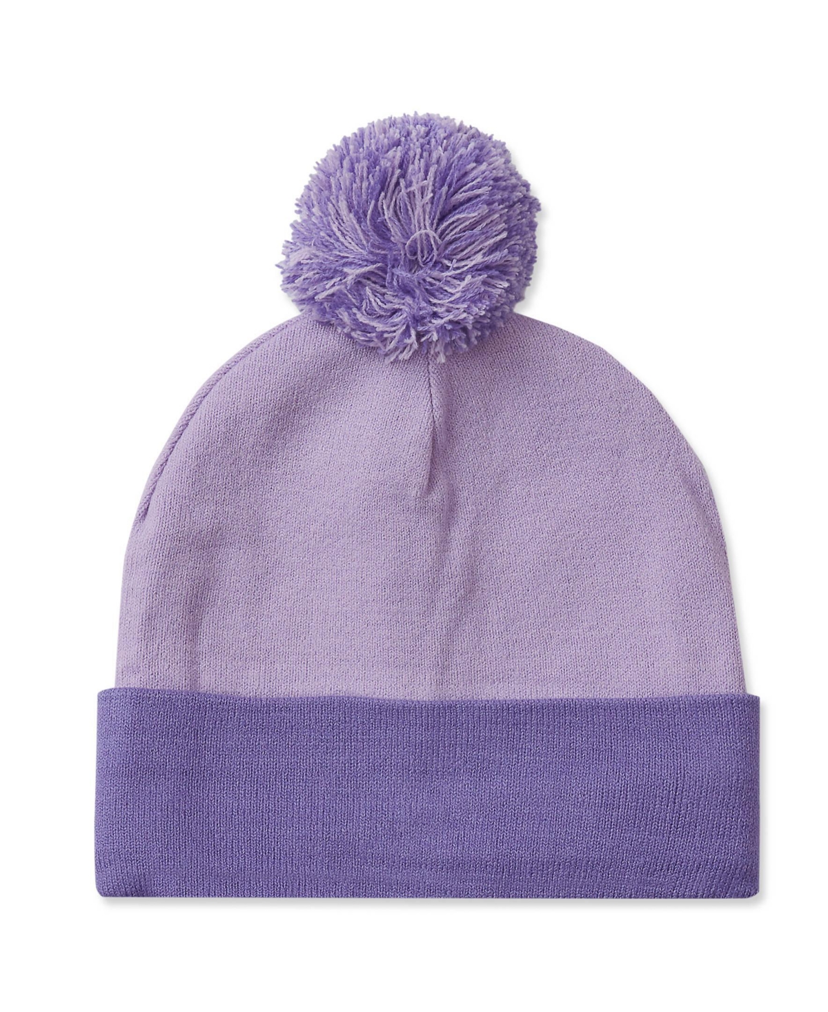 Lands' End Girls Squall Pom Pom Fleece-Lined Fair Isle Beanie - Lilac/dahlia purple