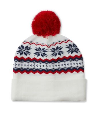 Girls Squall Pom Pom Fleece-Lined Fair Isle Beanie
