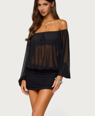 Women's Jorie Off-the-Shoulder Long-Sleeve Bubble Dress