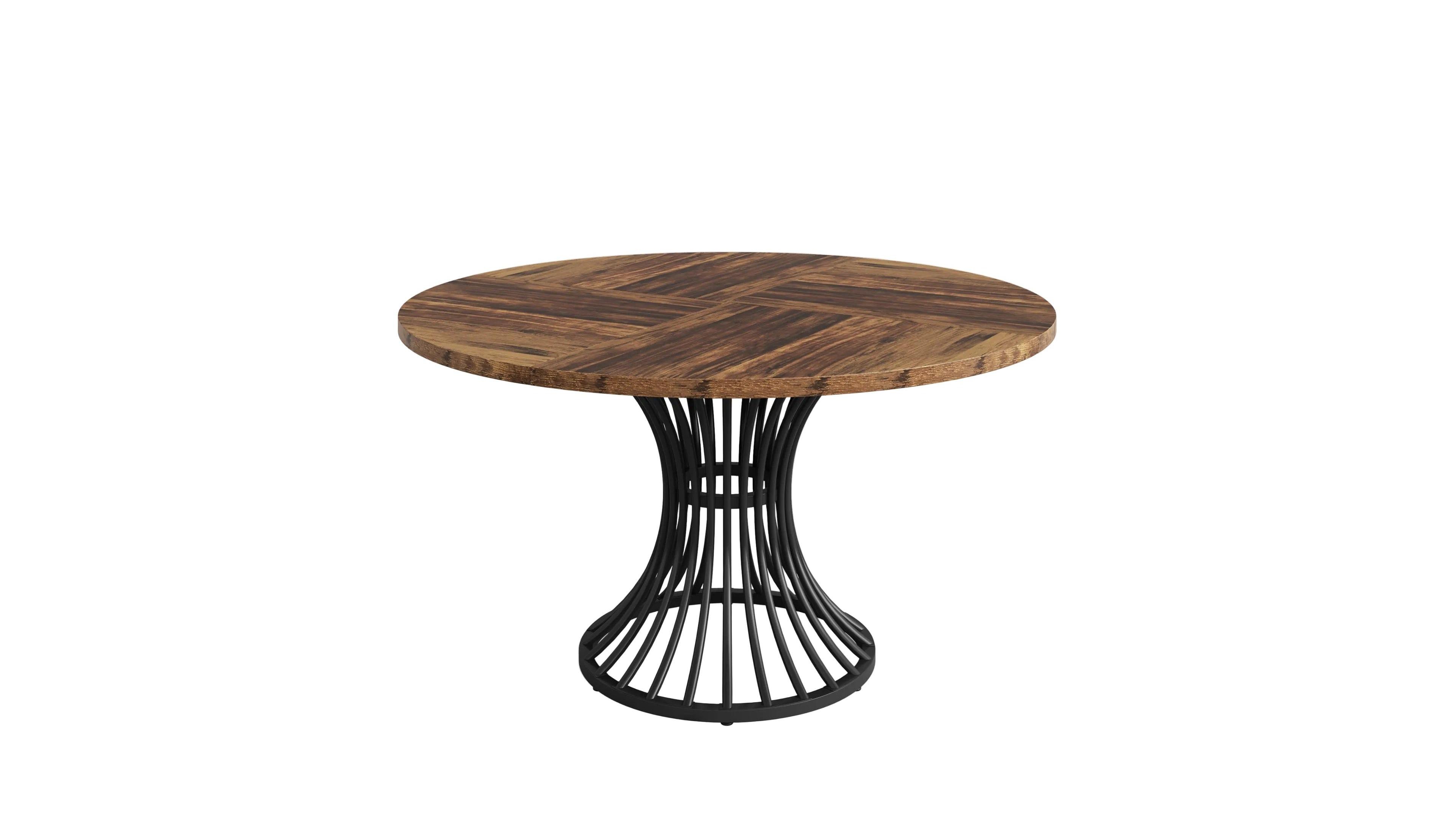 Slickblue Round Farmhouse Kitchen Table for Dining Area and Family Meals