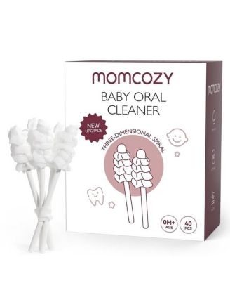 Ages 0-36 Months Disposable 3D Wavy Brush Head Tongue Cleaners, 40-Piece Set
