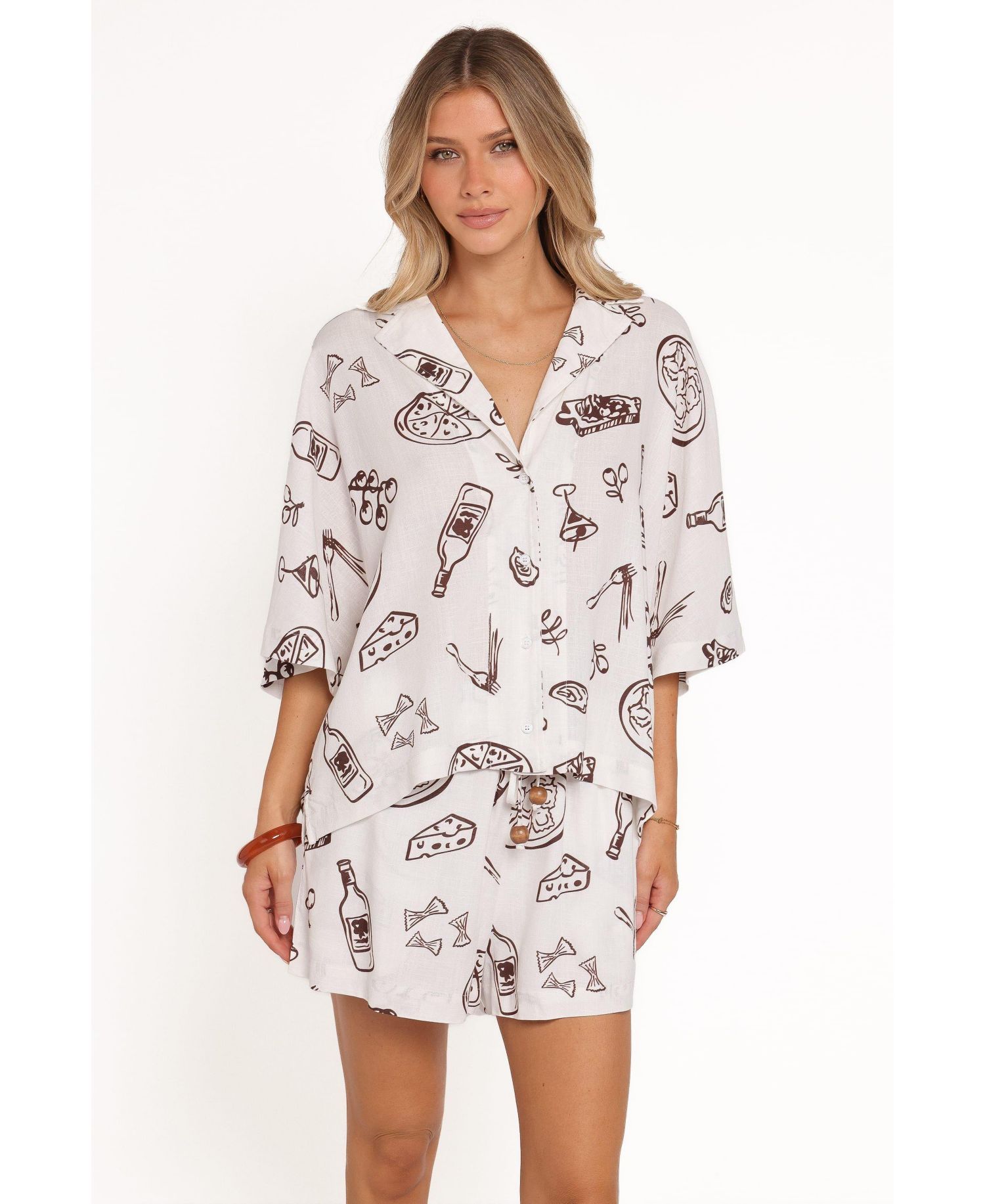 Women's Avara Spread-Collar Button-Down Short-Sleeve Shirt