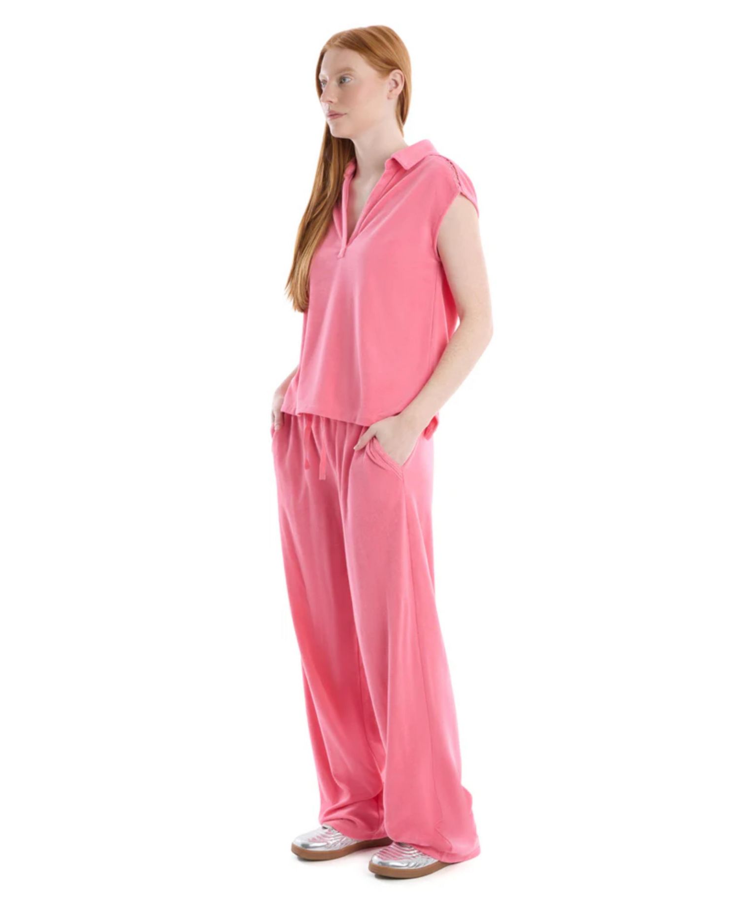 Women's Crochet Trim Wide Leg Pant