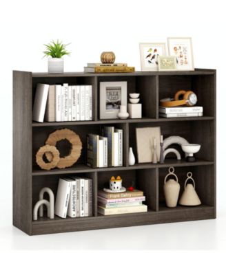 3-Tier Open Bookcase 8-Cube Floor Standing Storage Shelves Display Cabinet