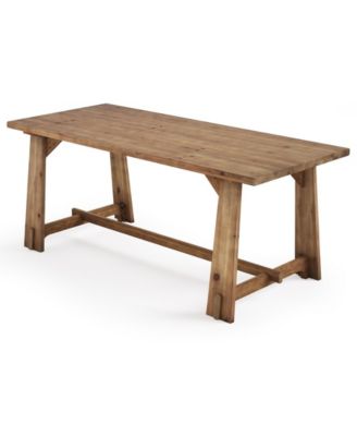 Solid Wood Farmhouse Kitchen Table for 4 to 6 People for Dining Area