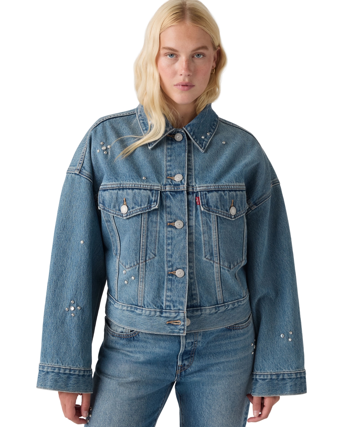 Levi's Women's Trip On Drip Cropped Loose Denim Trucker Jacket