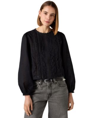 Women's Han Long-Sleeve Lace Beaded Blouse