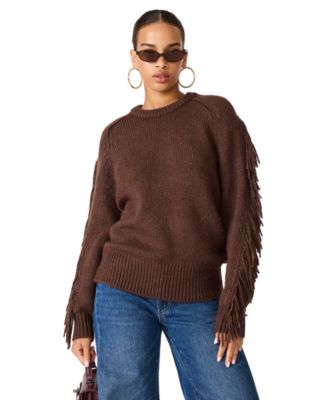 Women's Ashlynne Loose Fringe-Trim Sweater