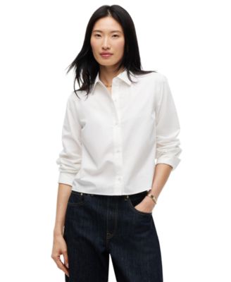 Women's Long-Sleeve Boxy Poplin Shirt