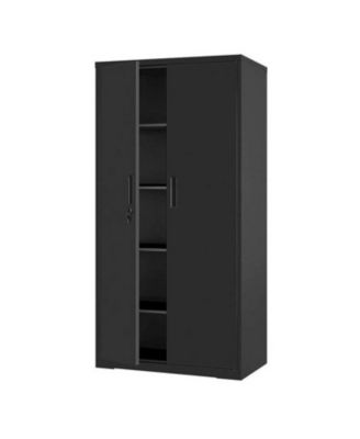 Metal Storage Cabinet with Lock and 4 Adjustable Shelves