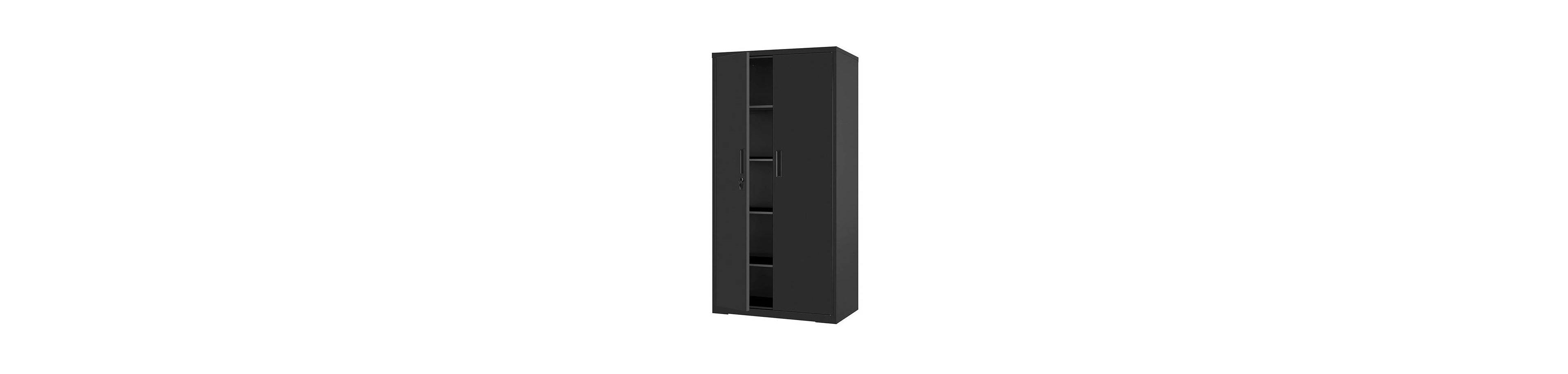 Slickblue Metal Storage Cabinet with Lock and 4 Adjustable Shelves