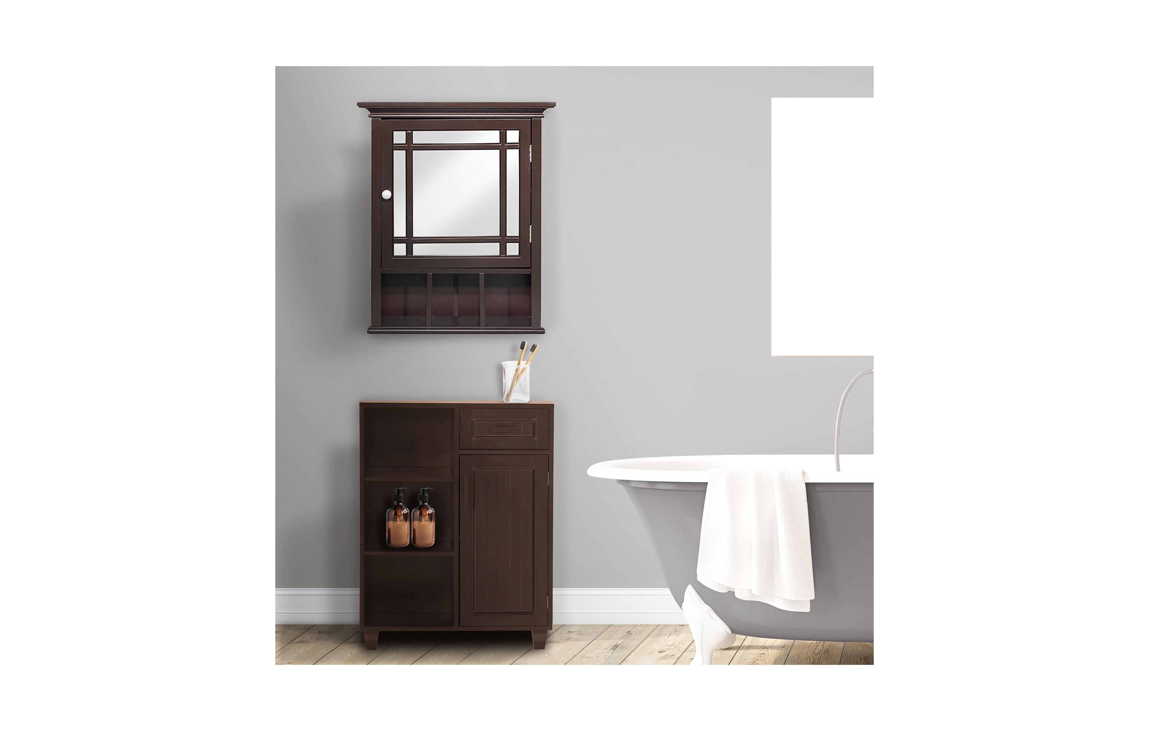 Teamson Home Neal Removable Wooden Medicine Cabinet with Mirrored Door