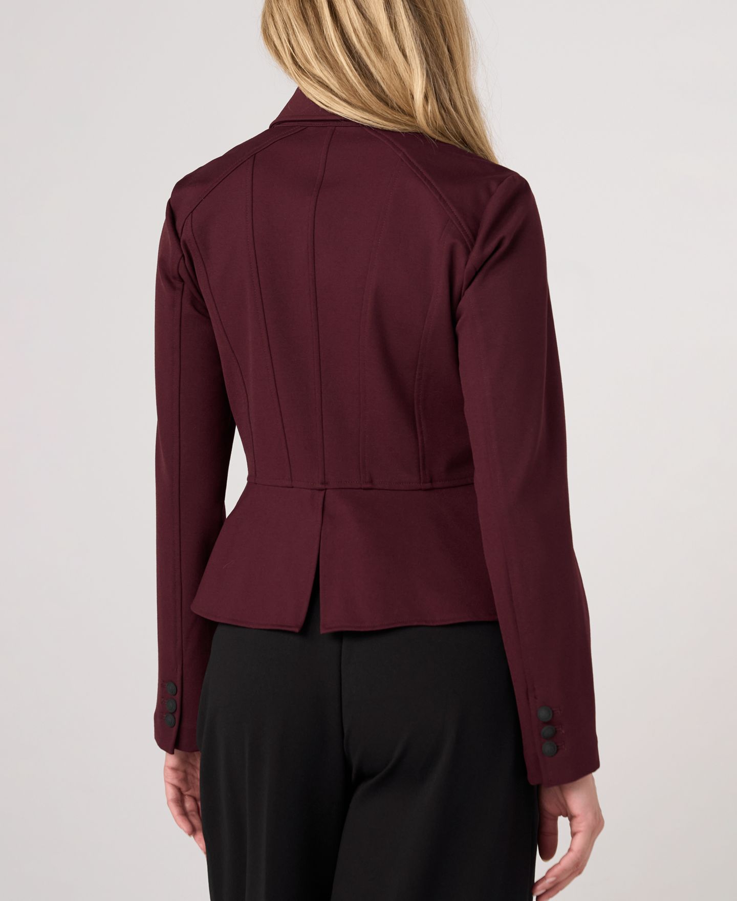 Женская куртка Liverpool Los Angeles Peplum Ponte Knit, цвет: Тёмный тёмно-бордовый — фото 4
