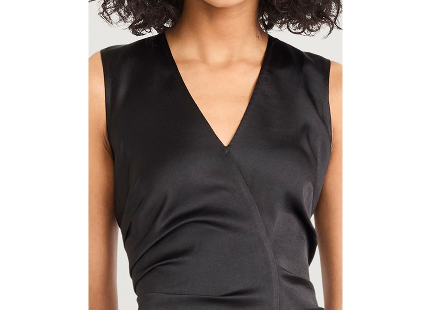 Women's Satin V-Neck Sleeveless Midi Dress
