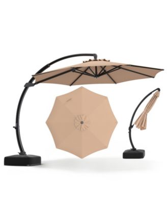 11 Ft 360-Degree Cantilever Patio  with Weighted Base Umbrella