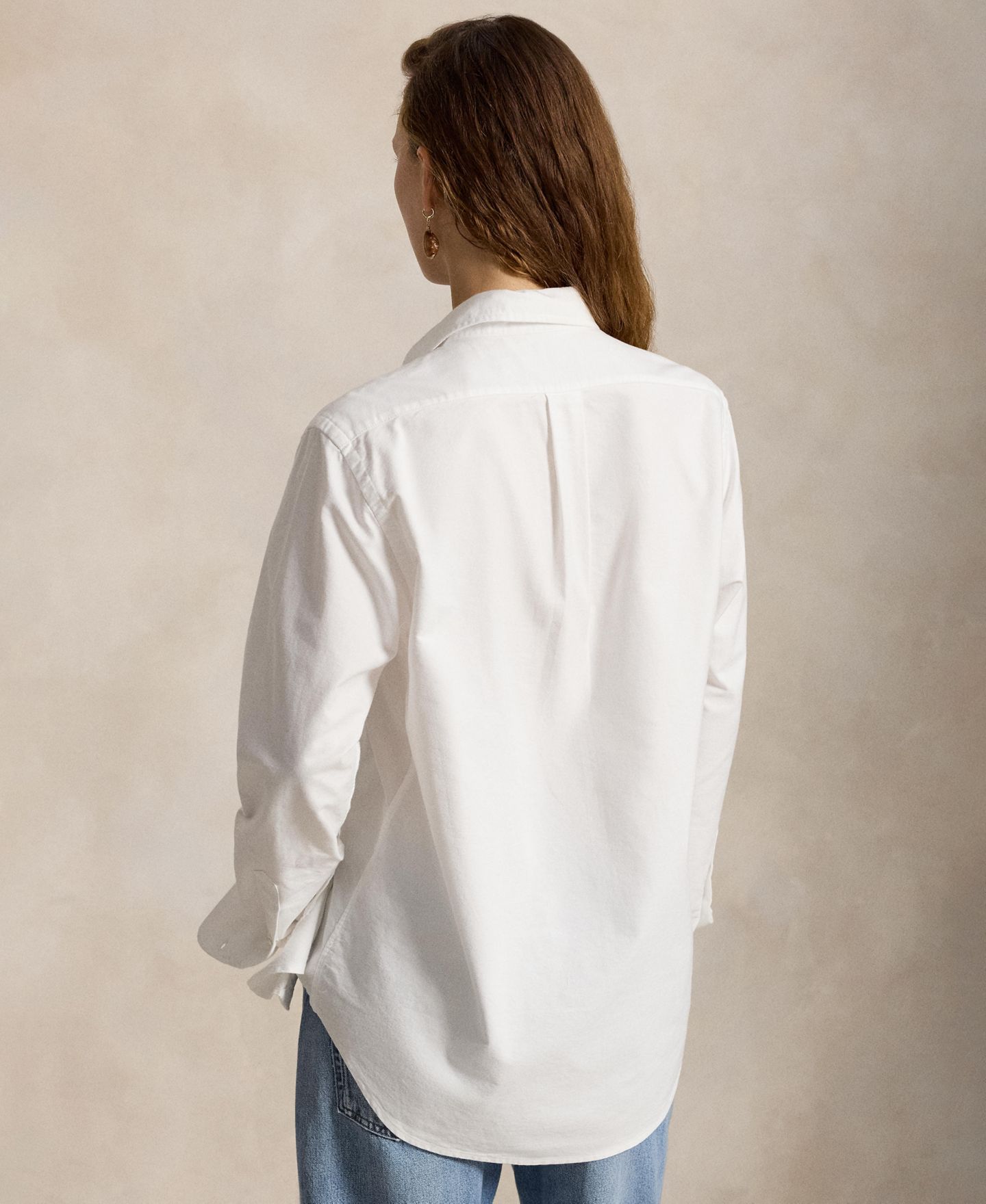 Женская рубашка Polo Ralph Lauren Pink Pony Oxford на пуговицах, длинный рукав, цвет: Белый — фото 4