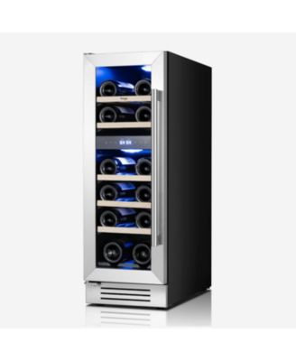 12 Inch Fridge Cooler 40degree(s)F-65degree(s)F Dual Zone 17 Bottles Left-Hinged,For With Glass Door,Lights