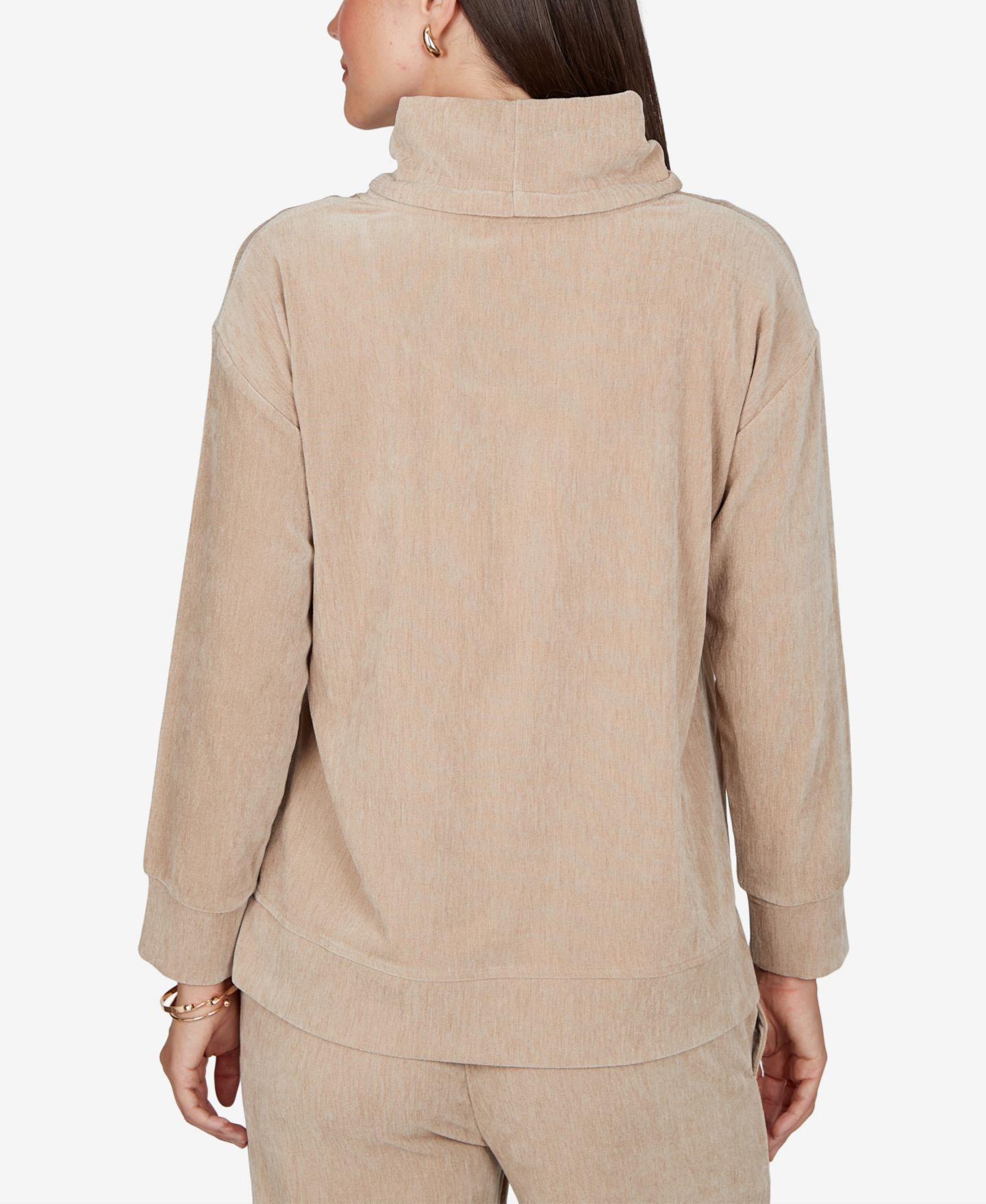 Женский свитер Ruby Rd. Petite Cowl Neck Ribbed Knit Long-Sleeve Pullover, цвет: Chino — фото 5