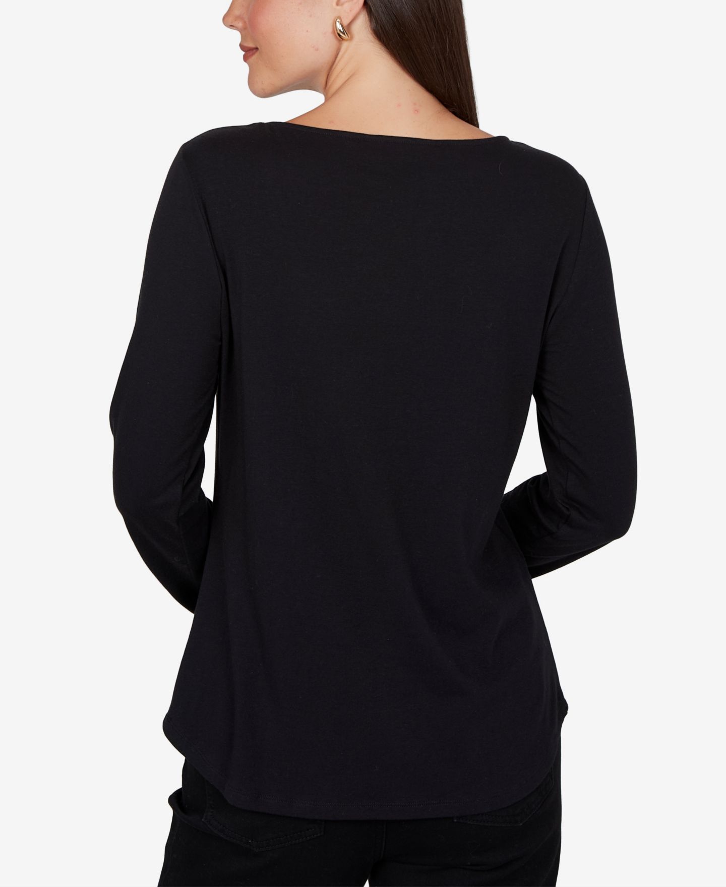 Женская футболка Ruby Rd. Petite Nutcracker Long-Sleeve Boat Neck, цвет: Чёрный разноцветный — фото 5