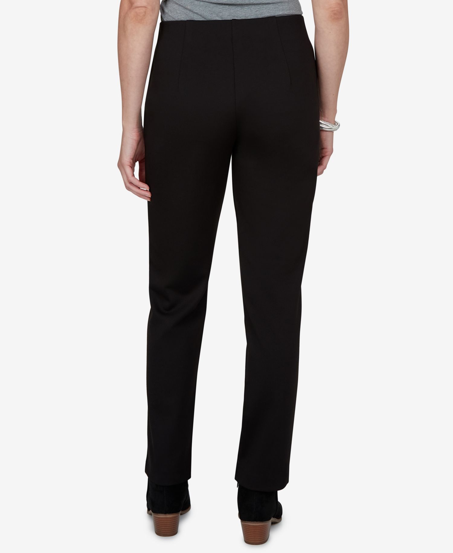 Petite Hollywood Pull-On Straight-Leg Mid-Rise Pants