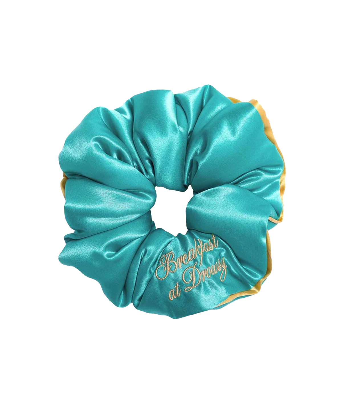 Breakfast at Drowsy Turquoise XXL Padded Scrunchie - turquoise