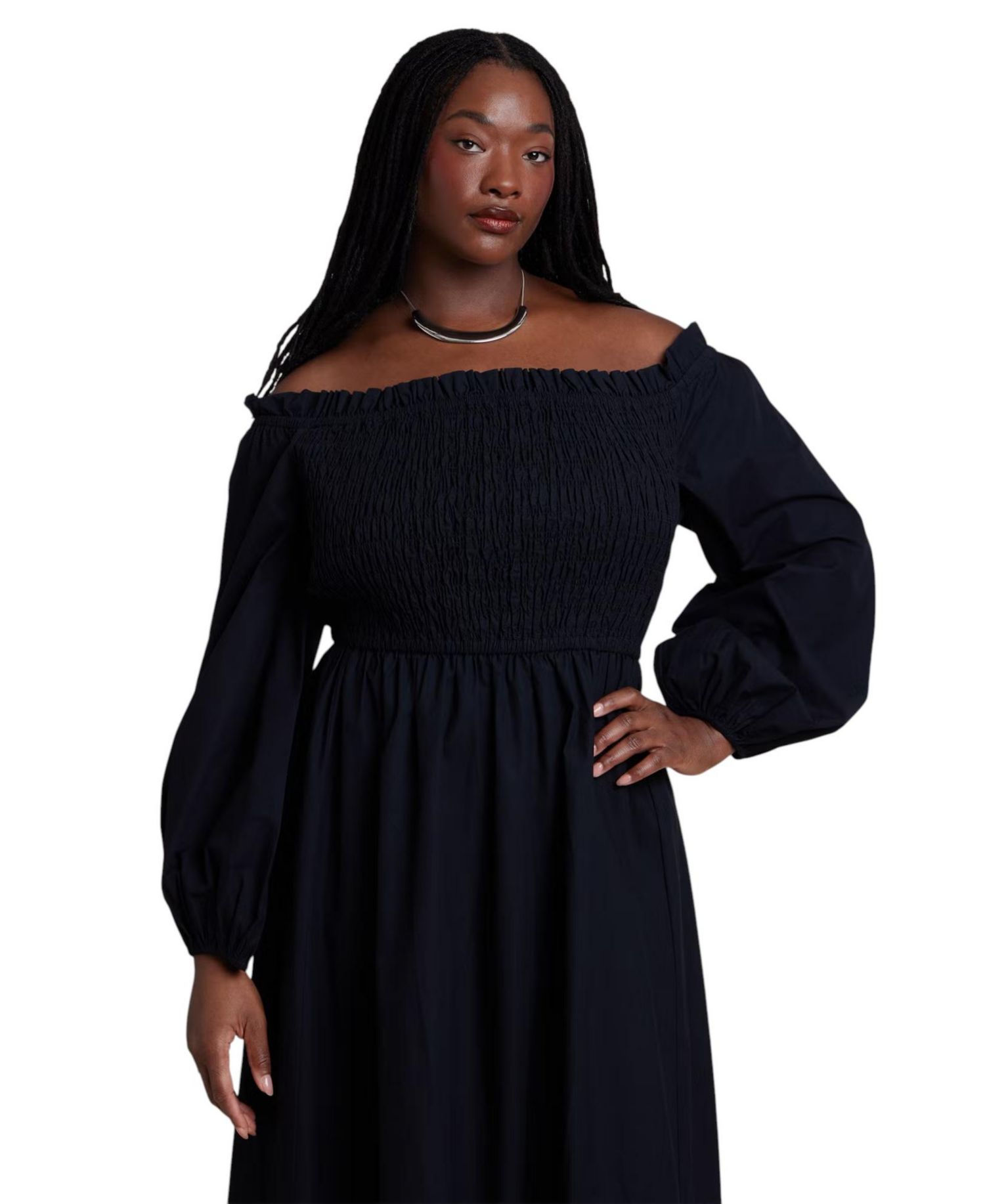 Women's Long Sleeve Smocked Maxi Dress