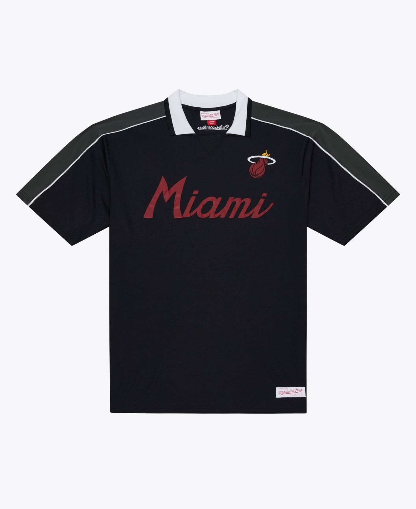 Мужское поло-джерси Mitchell & Ness Miami Heat, Black — фото 1