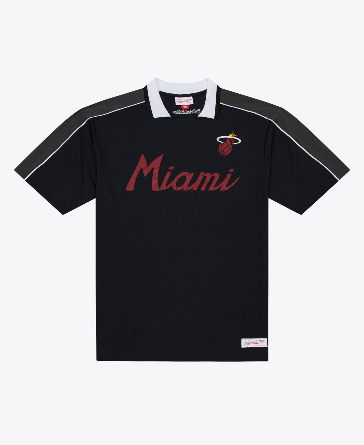 Mitchell & Ness Men's Miami Heat Logo Polo Shirt - Black