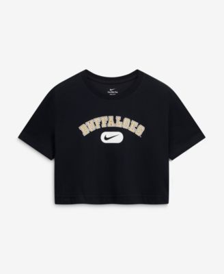 Women's Black Colorado Buffaloes Dri-FIT Cropped T-Shirt