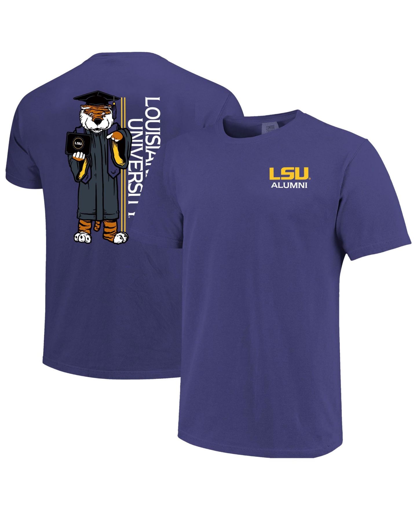 Мужская футболка Image One Purple LSU Tigers Mascot Grad Achievement Unlocked — фото 1