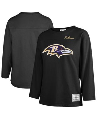 Women's '47 Black Baltimore Ravens Game Nod Timeless Long Sleeve T-Shirt
