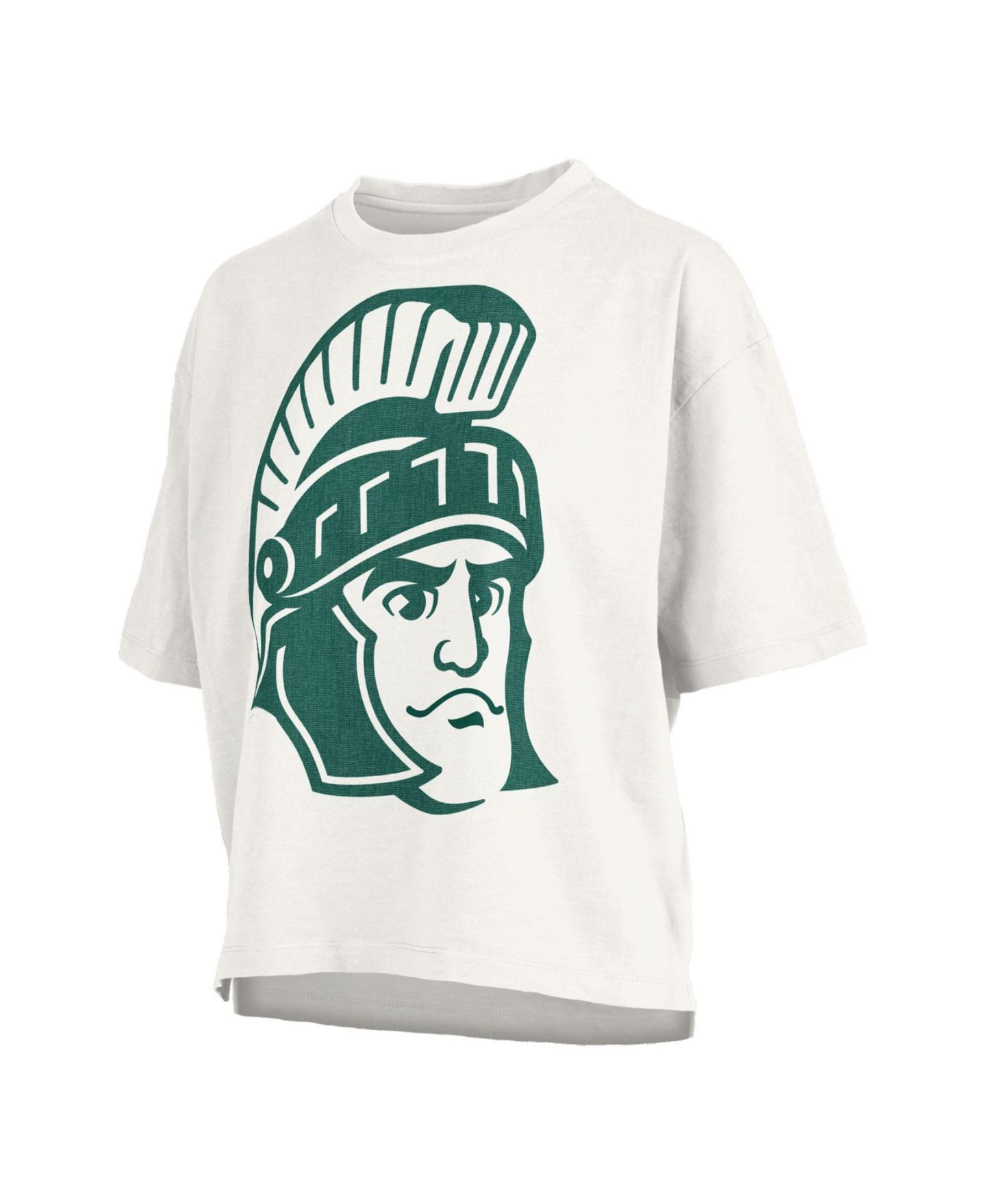 Женская футболка Pressbox White Michigan State Spartans Big Canvas Puff Castillo Motley Slub — фото 2