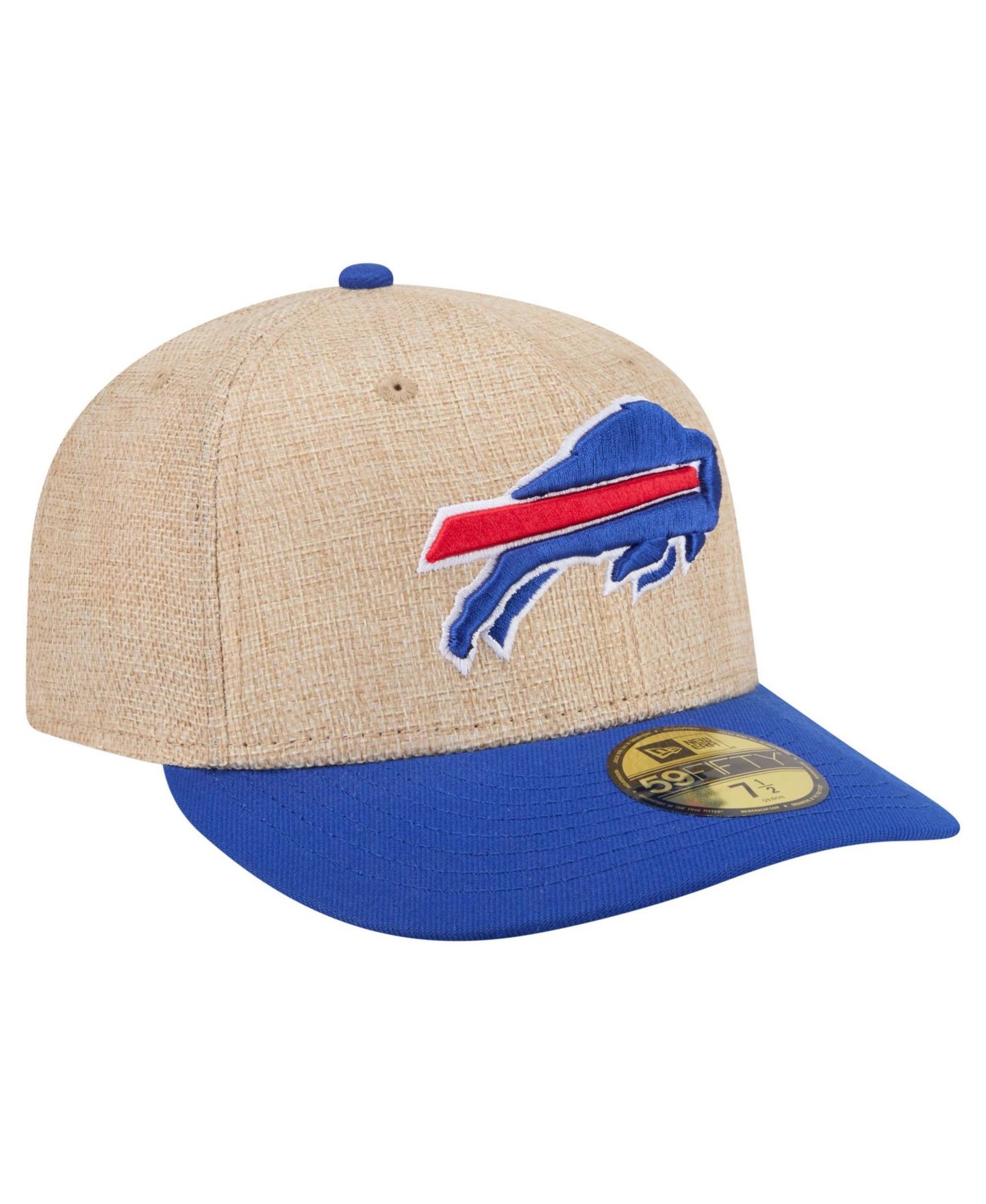 Мужская кепка New Era Natural/Royal Buffalo Bills Pre-Curved Twine 59FIFTY Fitted Hat — фото 3