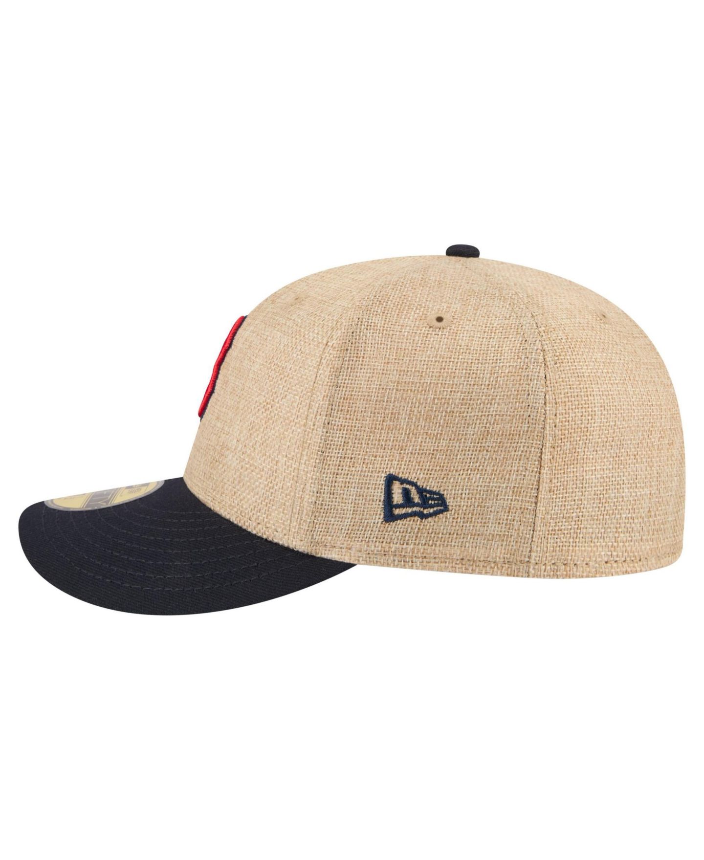 Мужская кепка New Era Natural/Navy Boston Red Sox Twine 59FIFTY Fitted Hat — фото 6