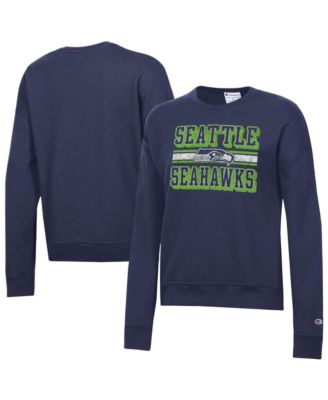 Women's  Navy Seattle Seahawks Powerblend Fleece Sweatshirt