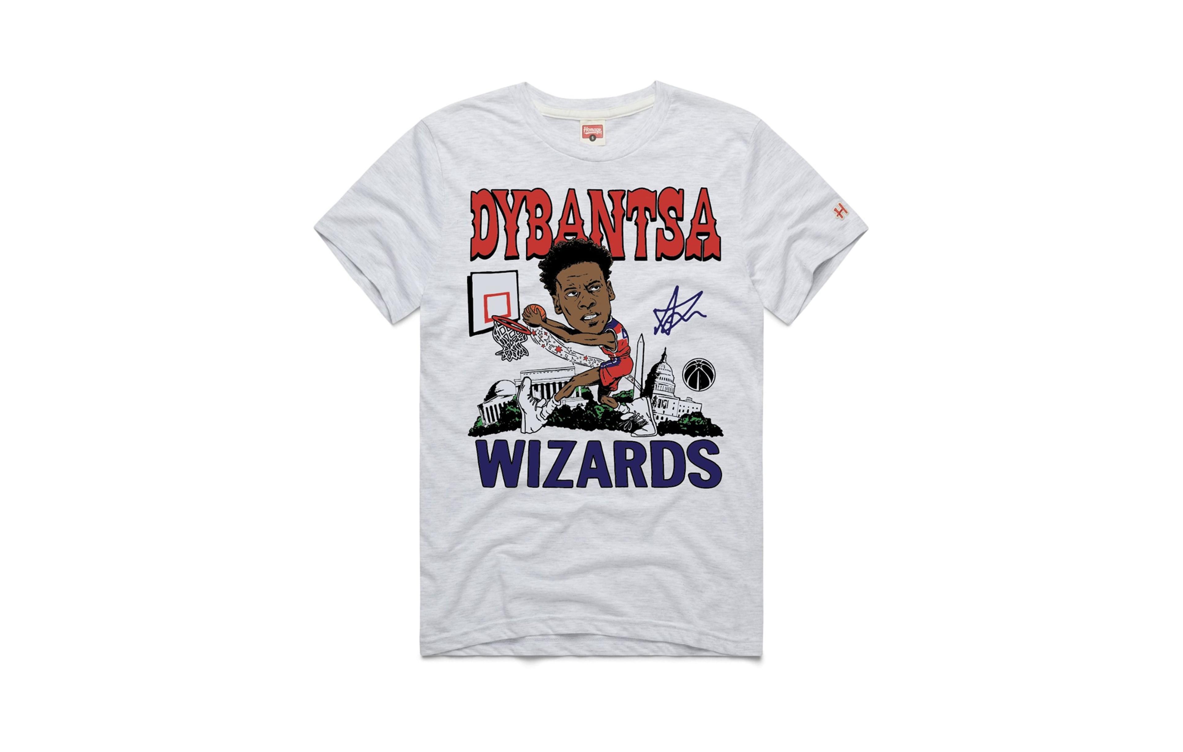Homage Men's Washington Wizards Aj Dyb Screen-Print Crewneck Graphic T-Shirt
