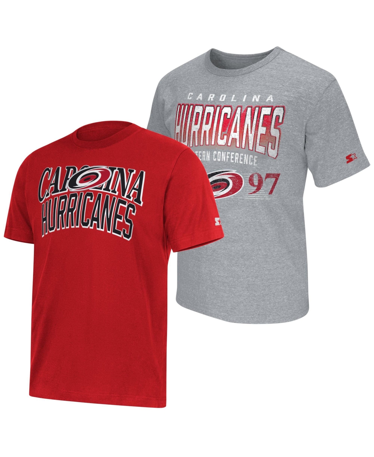 Starter Men's Carolina Hurricanes Graphic Distressed T-Shirts, 2-Piece Set - Red