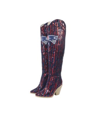  New England Patriots Over-the-Knee Two-Tone Sequin Boots