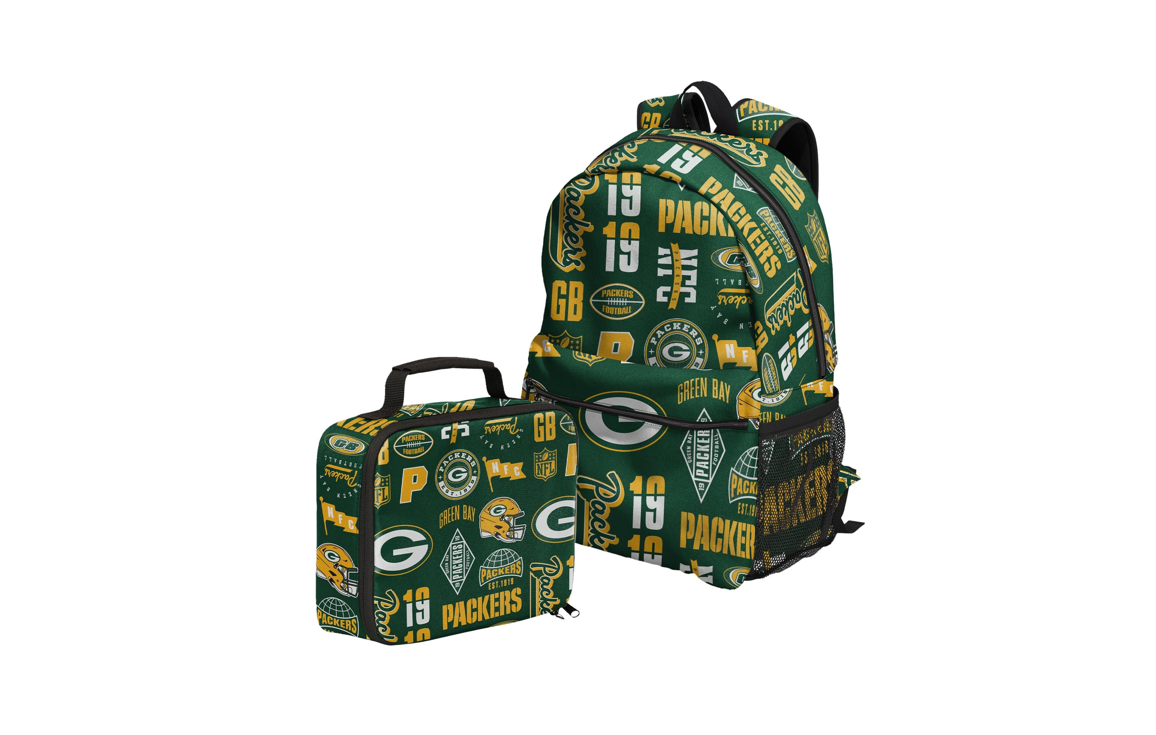 Outerstuff Green Bay Packers Laptop-Sleeve Backpack and Lunchbox, 2-Piece Set