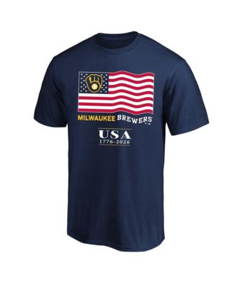 Men's Navy Milwaukee Brewers USA 1776-2026 Big & Tall T-Shirt