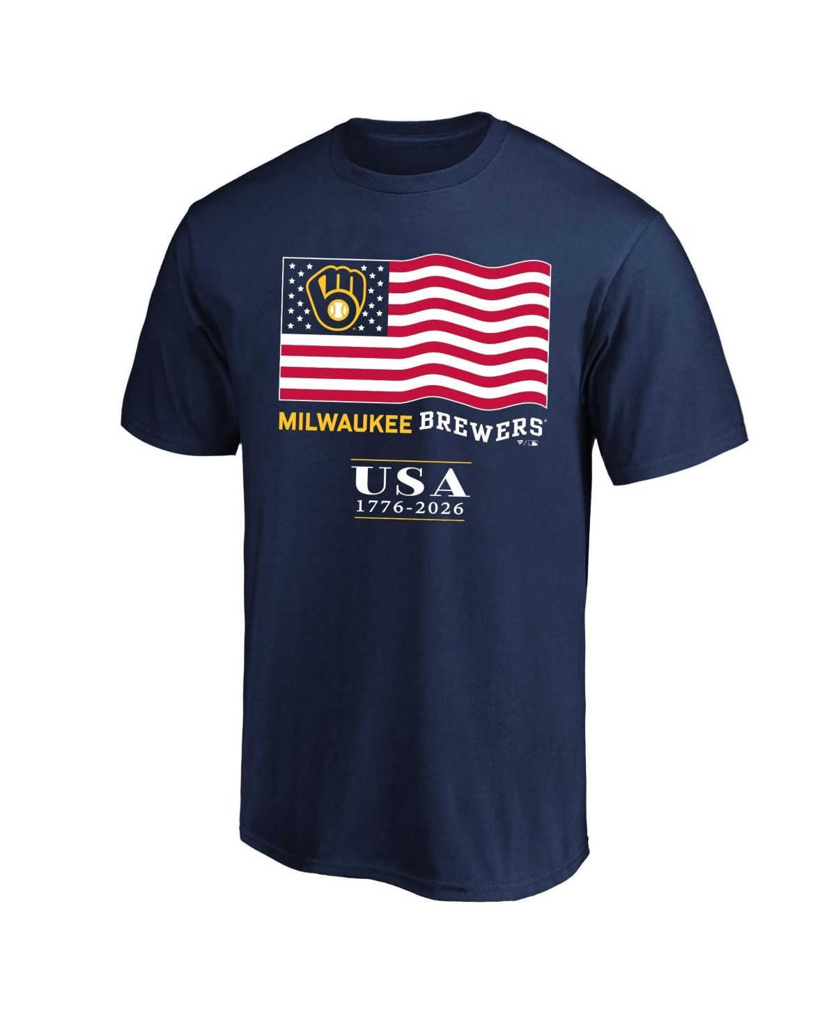 Fanatics Men's Big & Tall Milwaukee Brewers Commemorative Usa 1776-2026 Classic-Fit Graphic T-Shirt