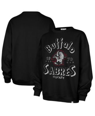 Women's '47 Black Buffalo Sabres Circle Change Stars Oversized Sweatshirt