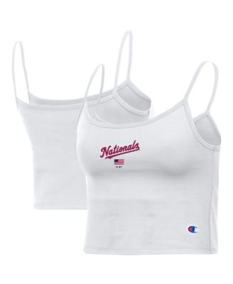 Women's White Washington Nationals America Scoop Tank Top